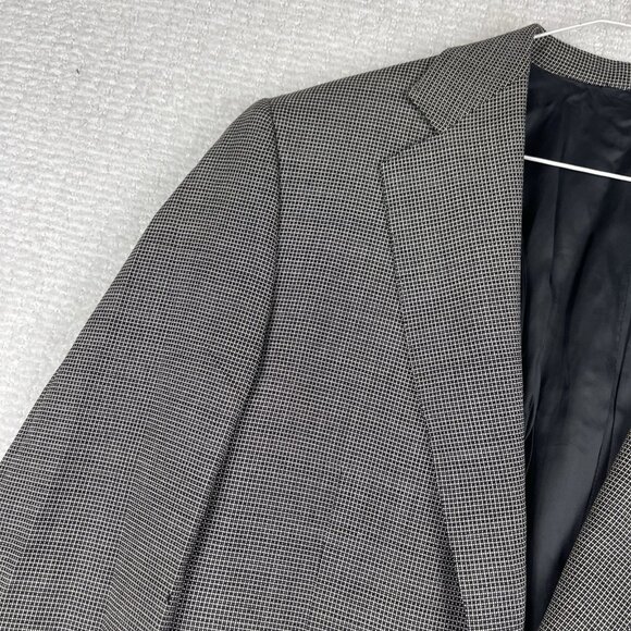 Canali Italy Blue Label Super 130 White / Black Abstract AOP Two Button Suit 54L - Picture 3 of 16